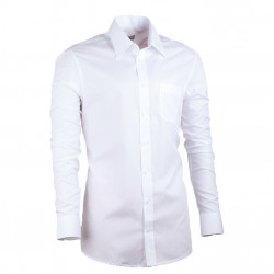 Predĺžená pánska košeľa slim biela Assante 20003