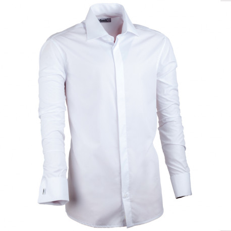 Biela pánska košeľa vypasovaná Assante 30025