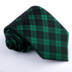 Pánska zelená kravata károvaná Greg 95013