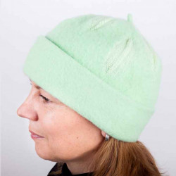 Zelená dámska módna čiapka z čistej vlny TONAK 87300