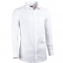 Predĺžená pánska košeľa slim fit biela Assante 20017