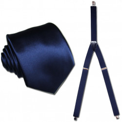 Traky a kravata modrá súprava Assante 504