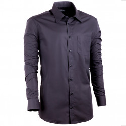 Čierna pánska košeľa vypasovaná Assante 30108