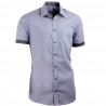 Sivá pánska košeľa s krátkym rukávom slim fit Aramgad 40139