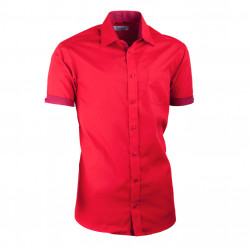 Červená košeľa slim fit kombinovaná Aramgad 40336