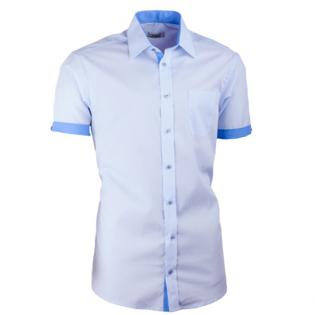 Modrá košeľa slim fit kombinovaná Aramgad 40436