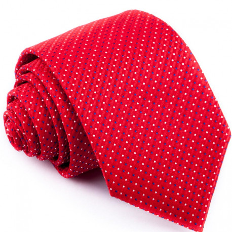 Červená kravata s bodkami Greg 93189