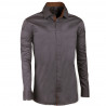 Extra predĺžená pánska košeľa slim tmavo šedá Assante 20117
