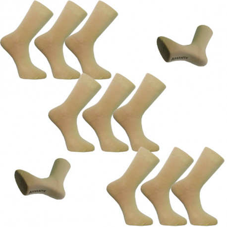 Multipack ponožky 9 párov béžovej antibakteriálne so striebrom Assante 732