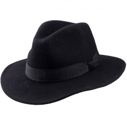 Elegantný čierny pánsky klobúk Assante 85030