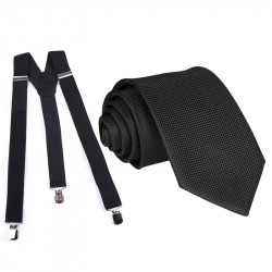 Súprava traky kravata čierna 505