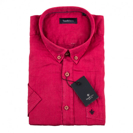 Pánska košeľa červená krátky rukáv Tonelli 110868