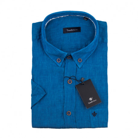 Pánska košeľa modrá krátky rukáv Tonelli 110869