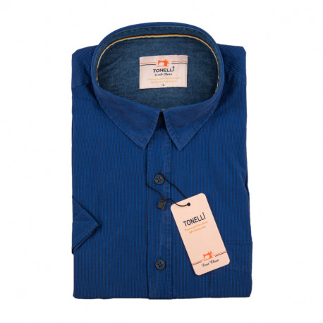 Pánska košeľa modrá krátky rukáv Tonelli 110874